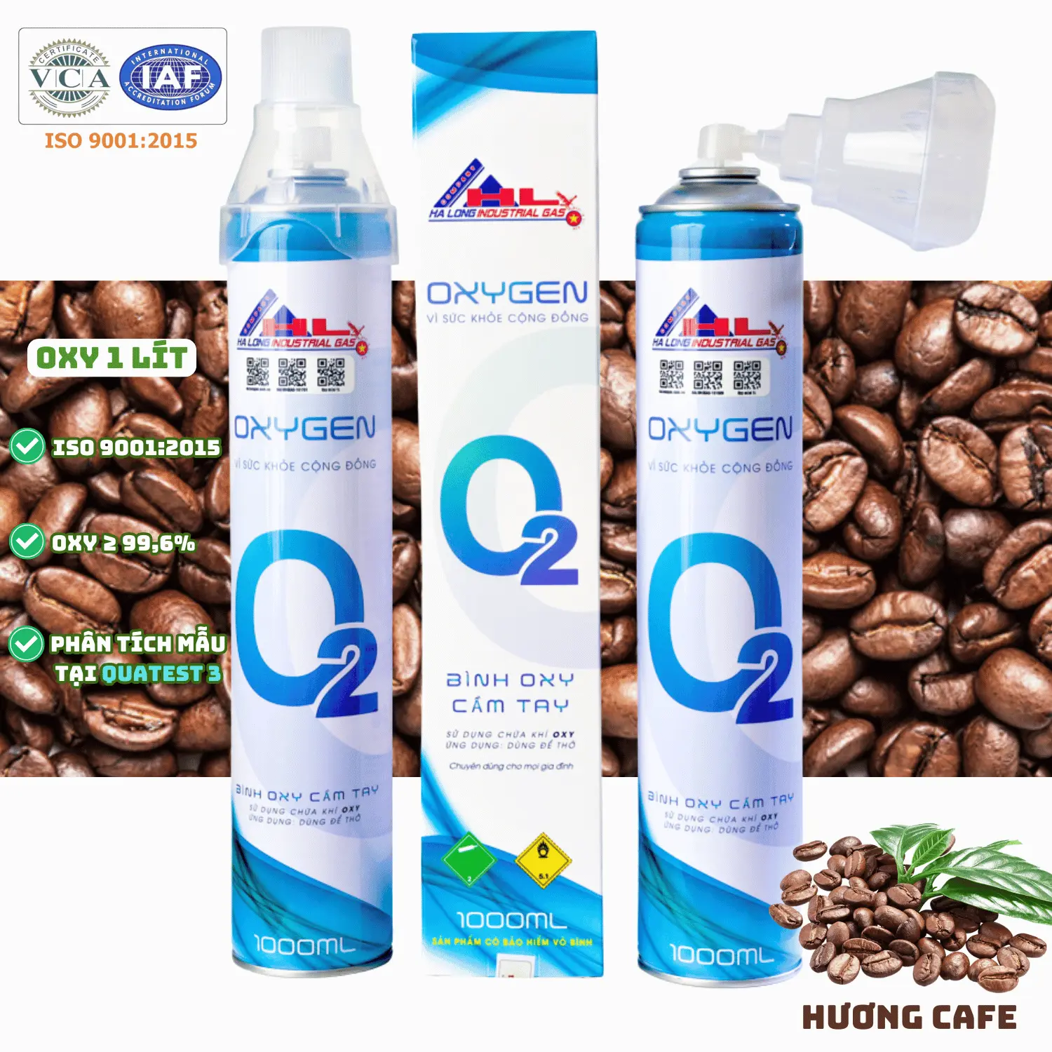 Bình Khí Oxy 1 Lít | Hương Cafe