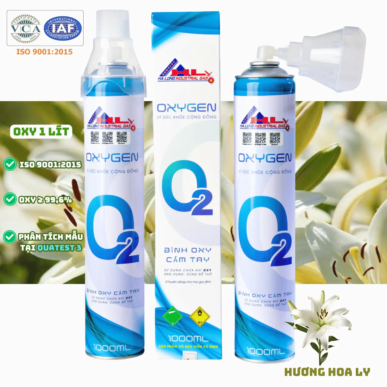 Bình Khí Oxy 1 Lít | Hương Hoa Ly