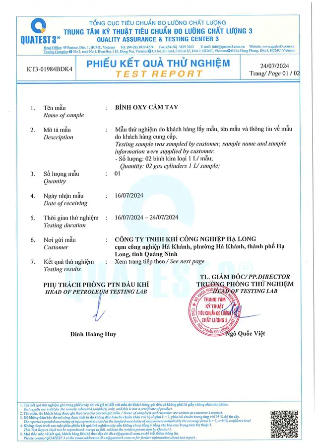 Bình Khí Oxy 1 Lít | Hương Hoa Ly