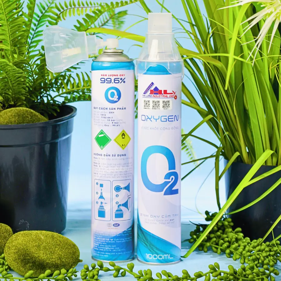 Bình Khí Oxy 1 Lít | Hương Gỗ Hoàng Đàn