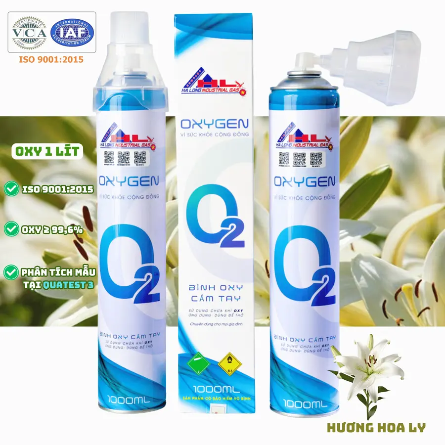 Bình Khí Oxy 1 Lít | Hương Hoa Ly